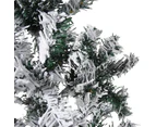 Slim Artificial Half Christmas Tree with Flocked Snow 210 cm