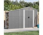 vidaXL Garden Shed Grey 277x93x179 cm Galvanised Steel