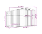 vidaXL Garden Shed Grey 277x93x179 cm Galvanised Steel