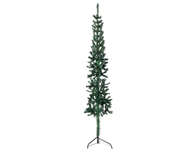 vidaXL Slim Artificial Half Christmas Tree with Stand Green 210 cm