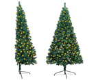 Artificial Half Pre-lit Christmas Tree with Stand Green 180 cm PVC