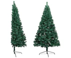 Artificial Half Pre-lit Christmas Tree with Stand Green 180 cm PVC