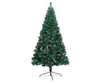 Artificial Half Pre-lit Christmas Tree with Stand Green 180 cm PVC