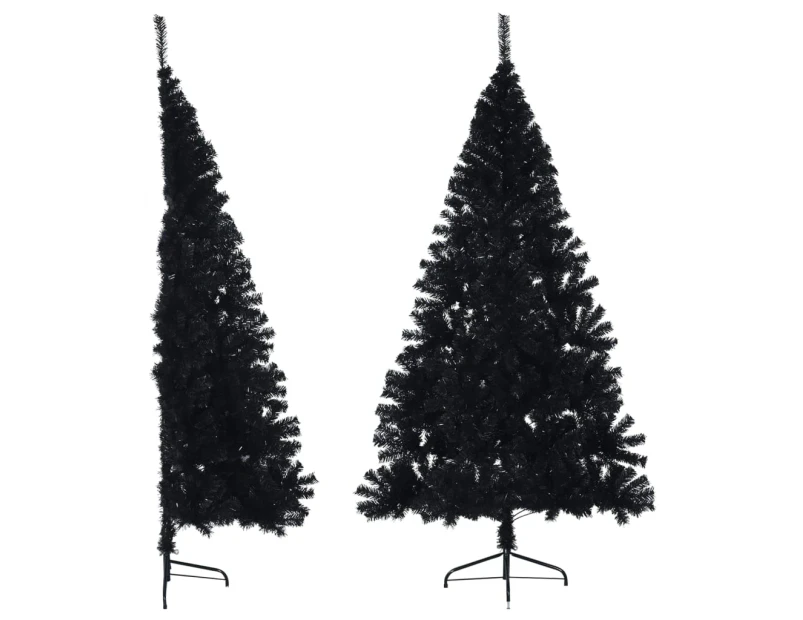 Artificial Half Christmas Tree with Stand Black 180 cm PVC