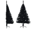 Artificial Half Christmas Tree with Stand Black 150 cm PVC