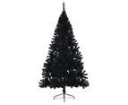 Artificial Half Christmas Tree with Stand Black 180 cm PVC