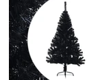 Artificial Half Christmas Tree with Stand Black 150 cm PVC