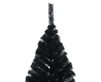 Artificial Half Christmas Tree with Stand Black 180 cm PVC