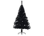 Artificial Half Christmas Tree with Stand Black 150 cm PVC