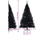 Artificial Half Christmas Tree with Stand Black 180 cm PVC