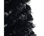 Artificial Half Christmas Tree with Stand Black 150 cm PVC