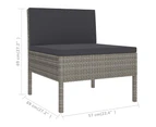 vidaXL 9 Piece Garden Lounge Set with Cushions Poly Rattan Grey