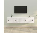 vidaXL 4 Piece TV Cabinet Set High Gloss White Engineered Wood