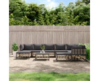 vidaXL 10 Piece Garden Lounge Set with Cushions Anthracite Poly Rattan