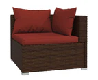 vidaXL 5 Piece Garden Lounge Set with Cushions Poly Rattan Brown