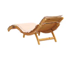 Sun Loungers with Cushions 2 pcs Beige Solid Wood Acacia