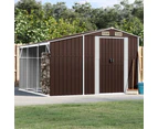 vidaXL Garden Shed Brown 277x279x179 cm Galvanised Steel