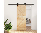 vidaXL Sliding Door with Hardware Set 70x210 cm Solid Wood Pine