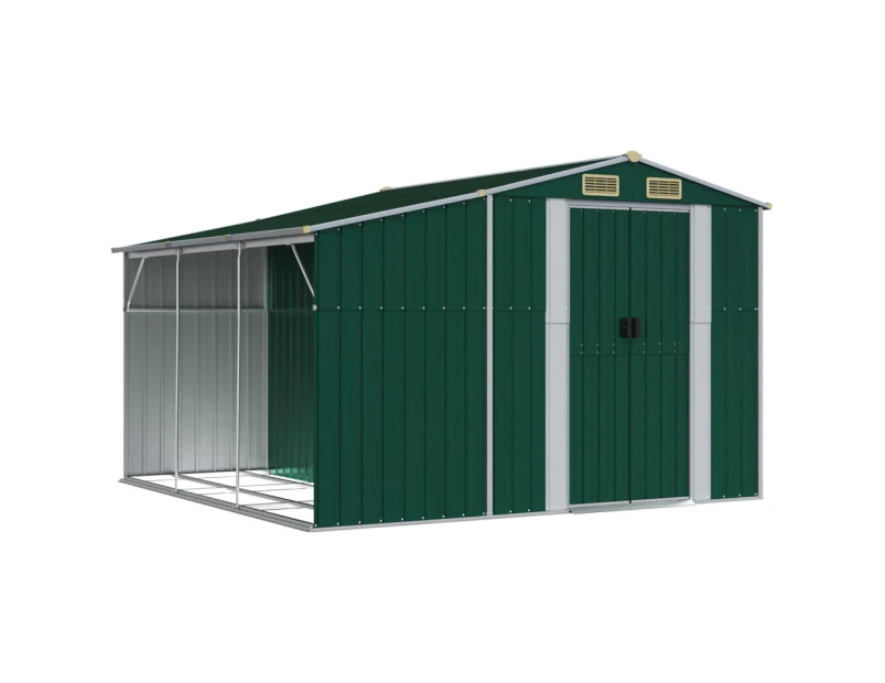 vidaXL Garden Shed Green 277x279x179 cm Galvanised Steel