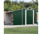 vidaXL Garden Shed Green 277x279x179 cm Galvanised Steel