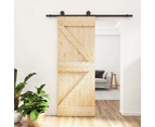 vidaXL Sliding Door with Hardware Set 85x210 cm Solid Wood Pine