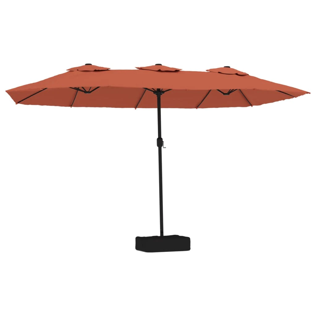 vidaXL Double-Head Parasol with LEDs Terracotta 449x245 cm