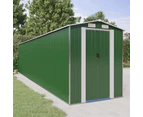vidaXL Garden Shed Green Galvanised Steel Outdoor Tool Storage Multi Sizes