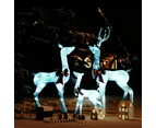 vidaXL Reindeer Family Christmas Decoration White and Silver 201 LEDs