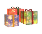 Lighted Christmas Boxes 3 pcs 64 LEDs Warm White