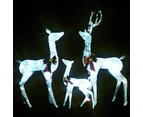 vidaXL Reindeer Family Christmas Decoration White and Silver 201 LEDs