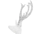 vidaXL Reindeer Family Christmas Decoration White and Silver 201 LEDs