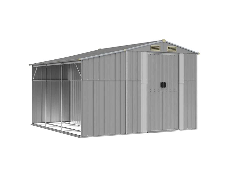 vidaXL Garden Shed Grey 277x279x179 cm Galvanised Steel