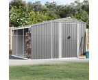 vidaXL Garden Shed Grey 277x279x179 cm Galvanised Steel