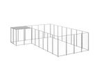 vidaXL Dog Kennel Silver 10.89 m² Steel