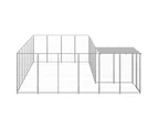 vidaXL Dog Kennel Silver 10.89 m² Steel