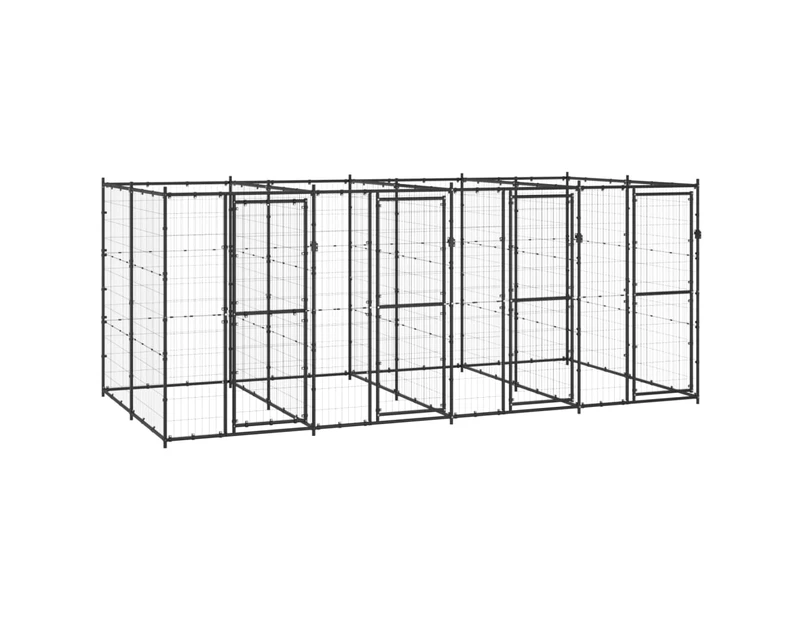 vidaXL Outdoor Dog Kennel Steel 9.68 m²