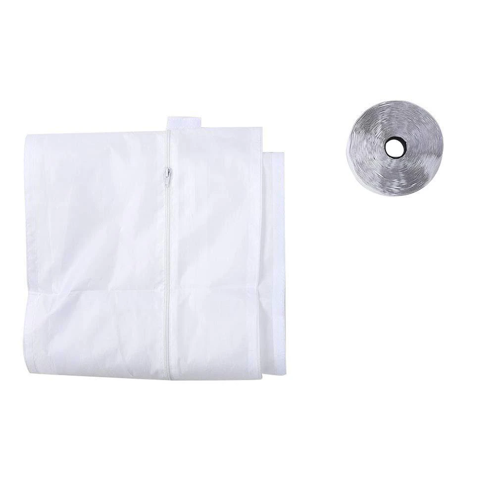 Portable Air Conditioner Window Kit Window Kit With Zipper And Adhesive Fastener White Airlock Sliding Window Cloth