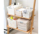 Plastic Storage Baskets - Small Pantry Organizer Basket Bins - Household Organizers With Cutout Handles