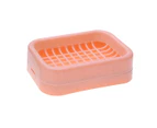 Plastic Household Bathroom Double Layers Soap Dish Holder Container Draining Box (Pink)