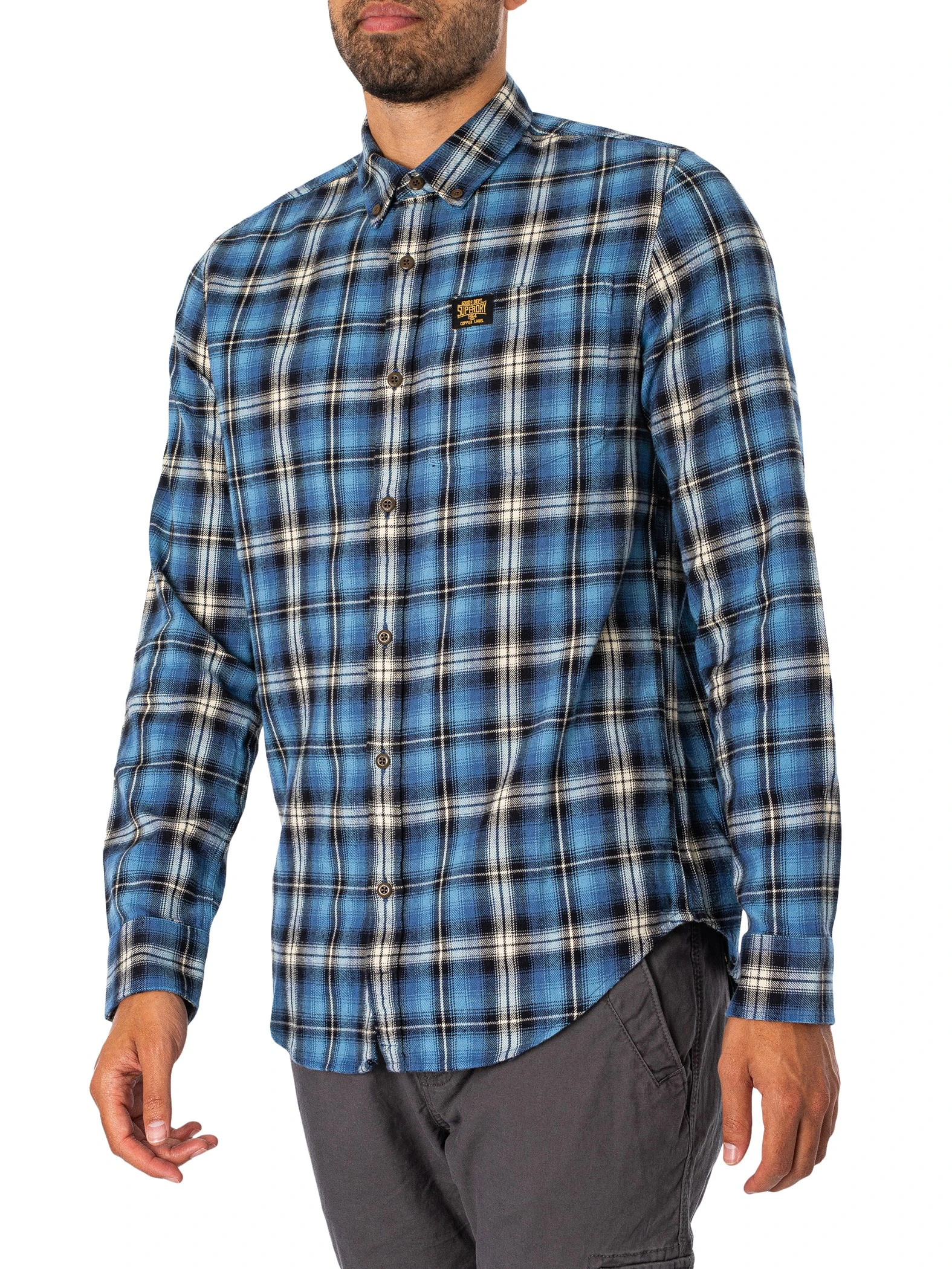 Superdry Men's Cotton Lumberjack Shirt - Blue