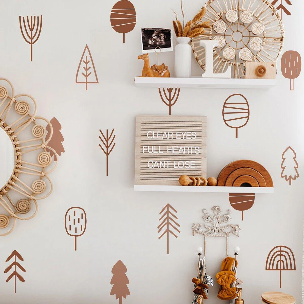 Boho Woodland Trees Peel And Stick Wall Stickers