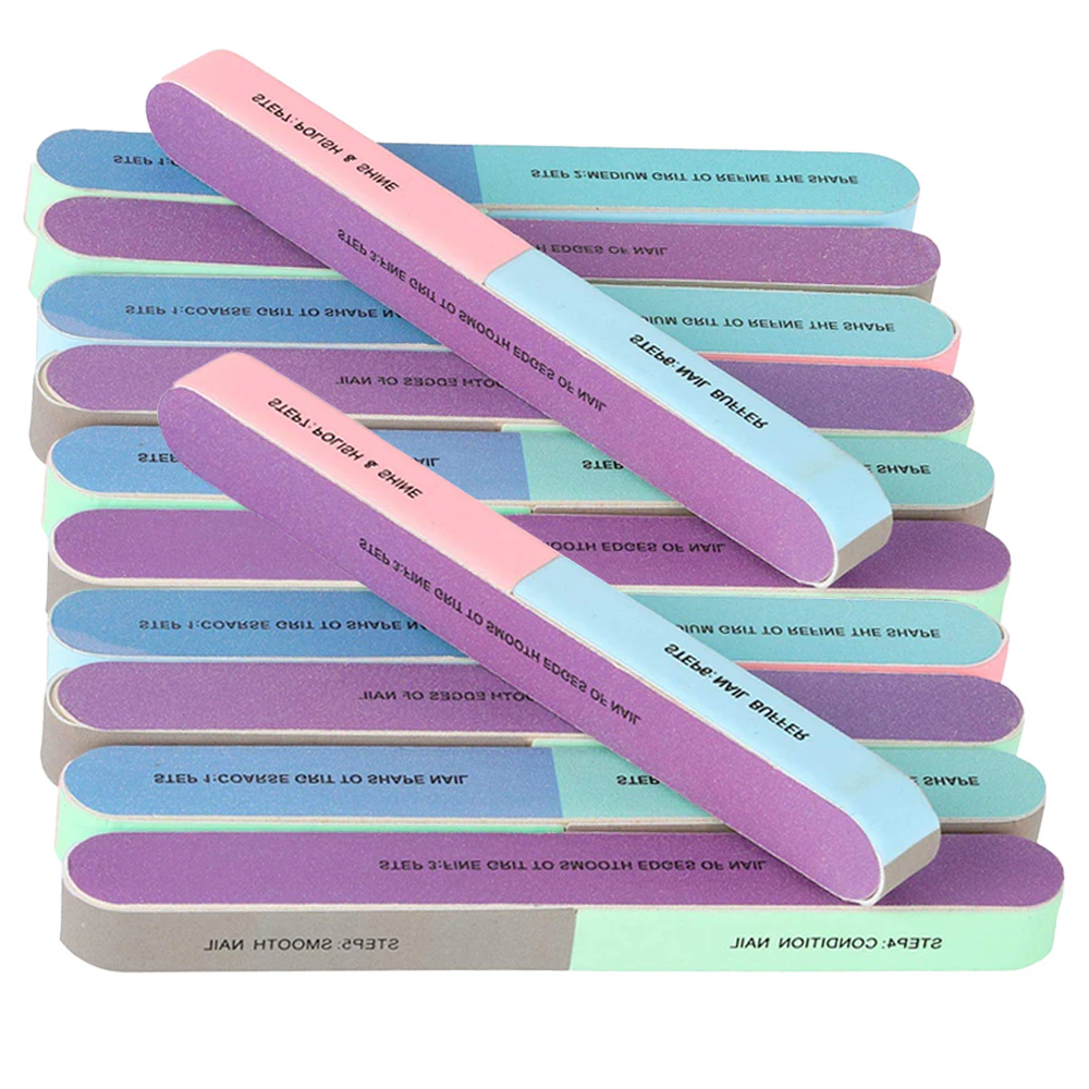 12pcs 7 sides Nail File and Buffer Block Nail Buffering Files Emery Boards for Nails