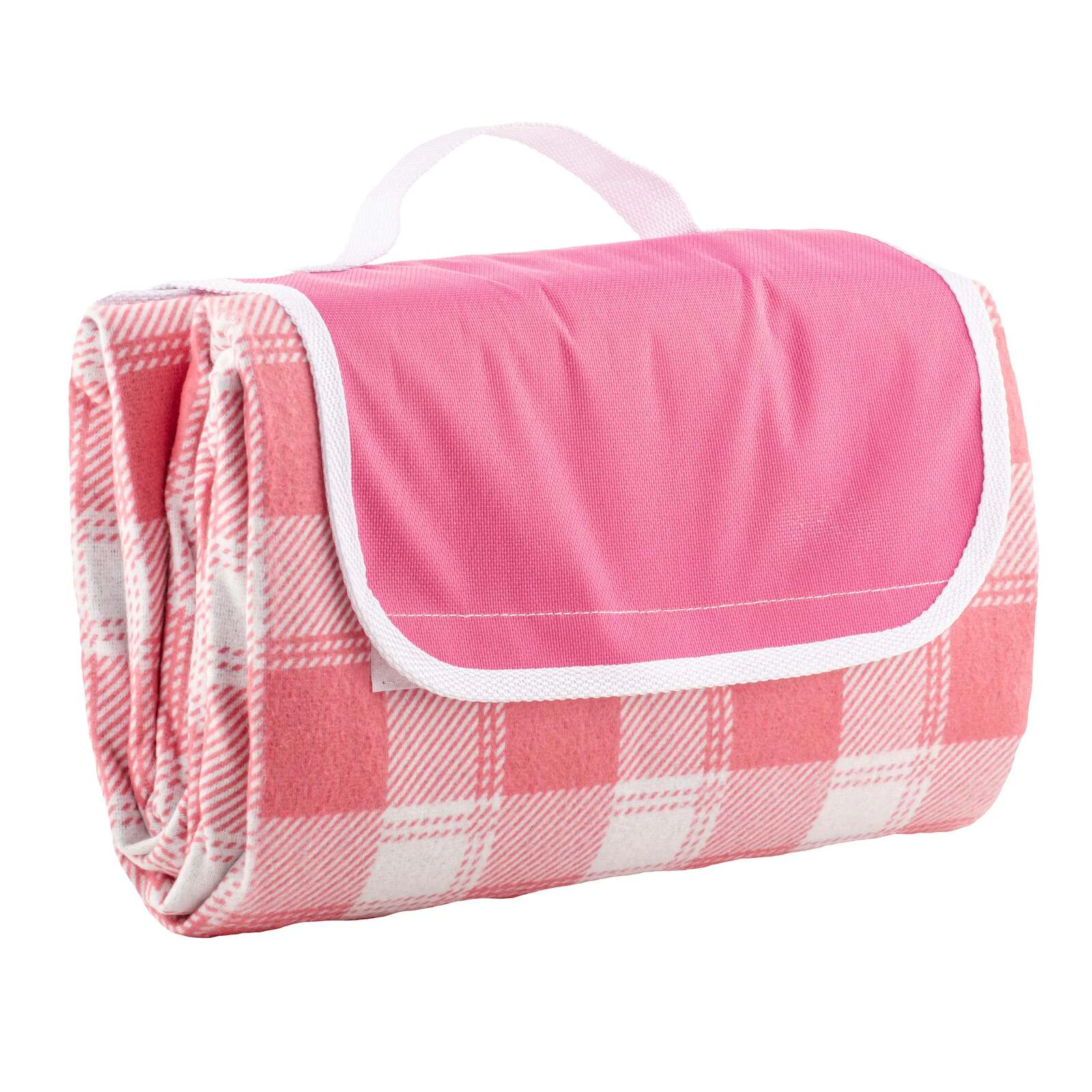 Delilah Gingham 150cm Foldable Picnic Blanket Outdoor Mat w/ Carry Handle Pink