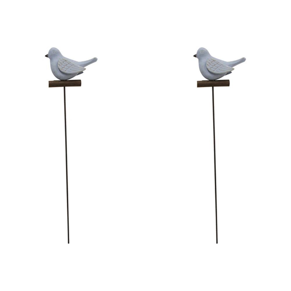 2x Metal 39cm Pot Stake Home/Garden Decorative Lawn/Porch Ornament Bird Breeze