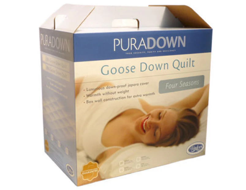 Puradown Four Seasons Clip Together White Goose Down and Feather Quilt