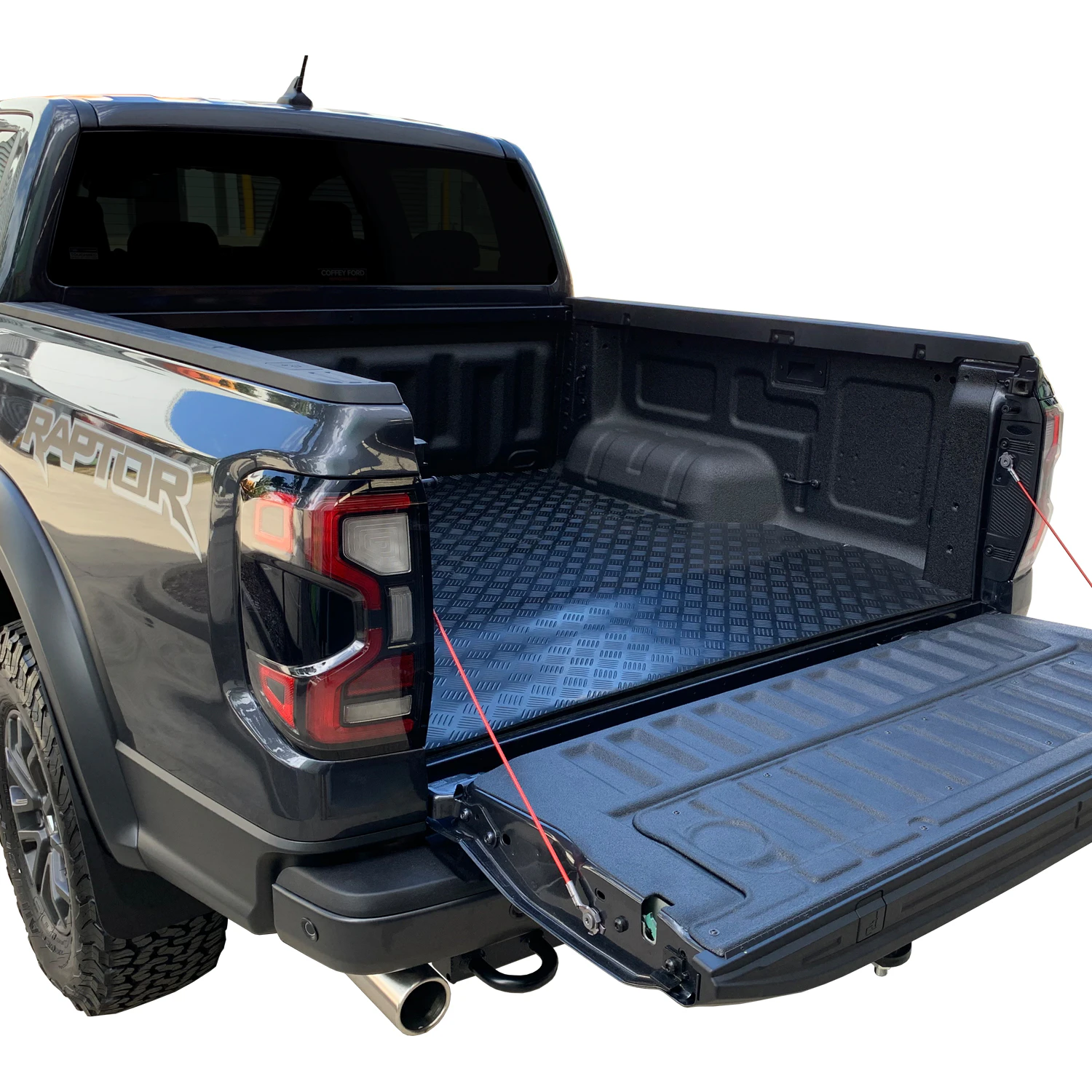 Grunt 4x4 Rubber Checker Plate Ute Mat Next Gen Ford Ranger Raptor Spray Liner