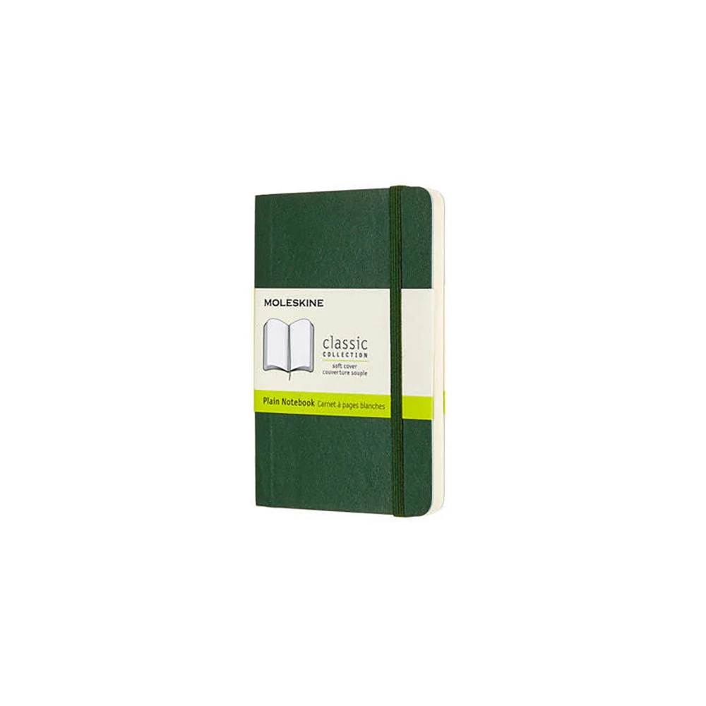 Moleskine Classic Soft Cover Writing Notebook/Journal Plain Myrtle Green Pocket