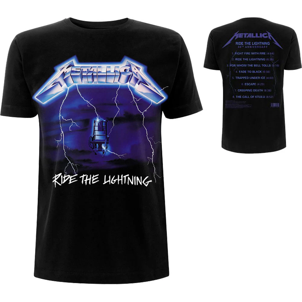 Metallica - Ride The Lightning Tracks Men's X-Large T-Shirt - Black