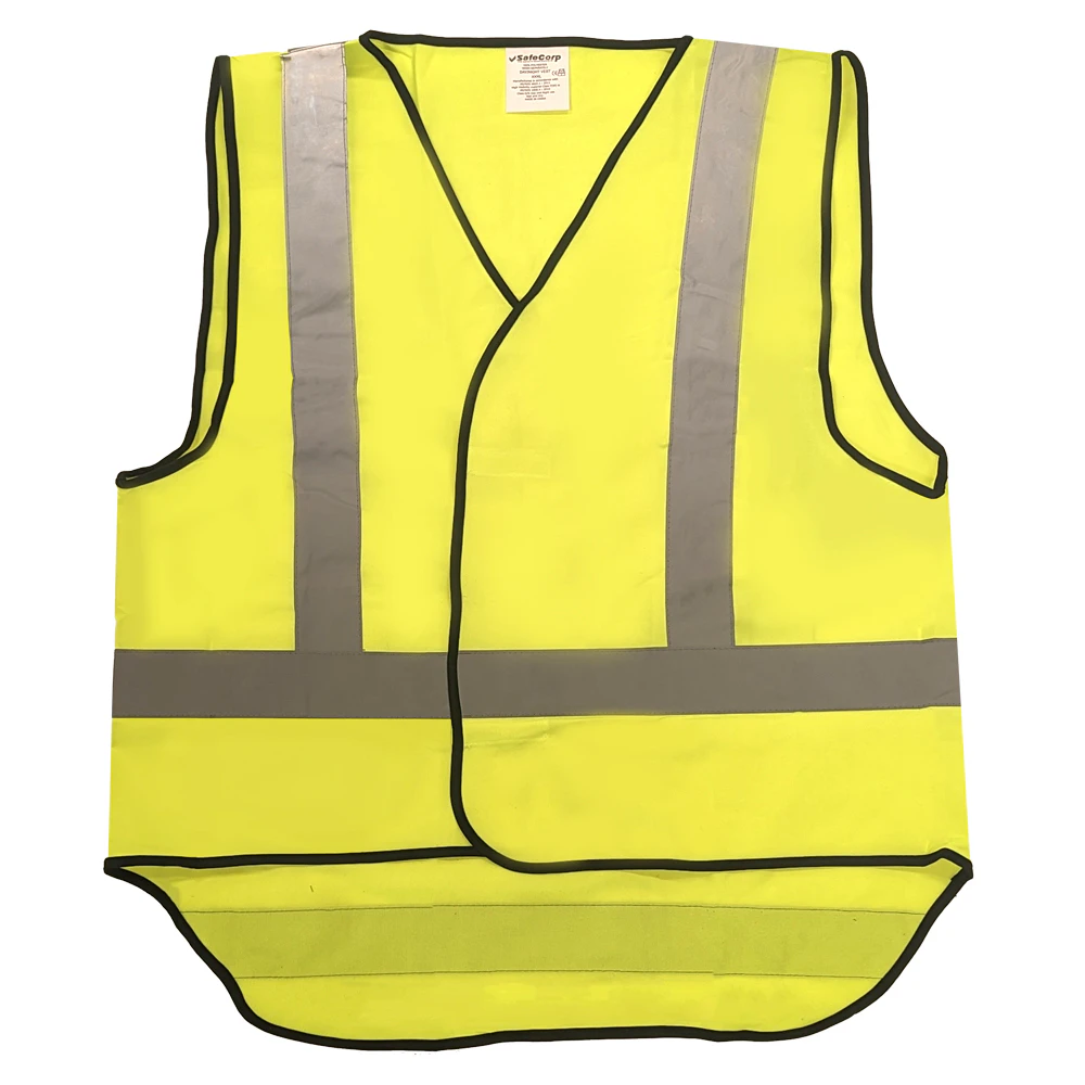 Safecorp Hi-Vis Safety Reflective Vest Personal PPE Workwear Day/Night Yellow XL