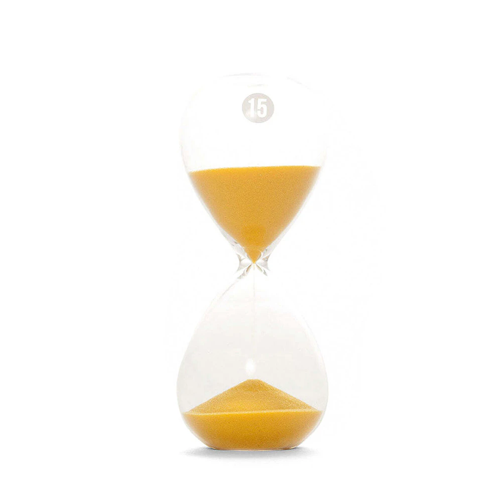 The School Of Life 13cm 15-Minute Hourglass Desk/Tabletop Sand Timer Yellow